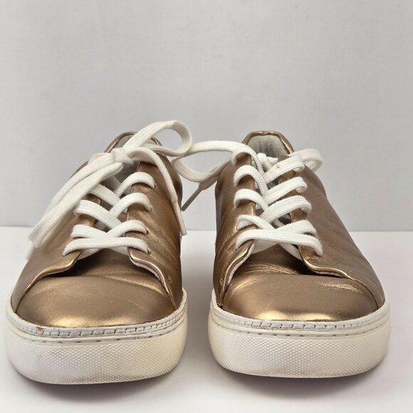 Johnston & Murphy Metallic Rose Gold Leather Sneakers Size 9 - Picture 5 of 14